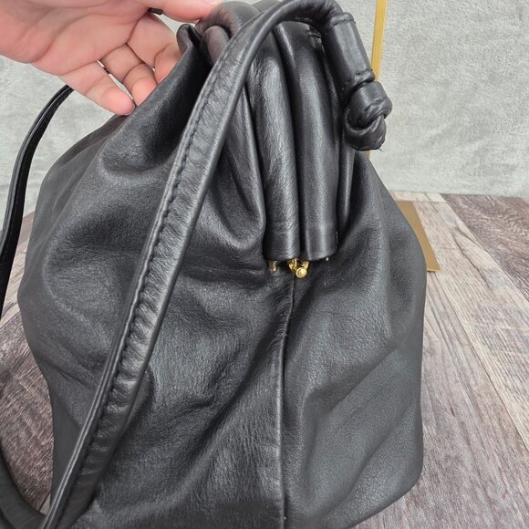 HOBO Adalyn Frame Shoulder Bag Black Leather Soft Hinge Close Boho Single Strap - Picture 8 of 15